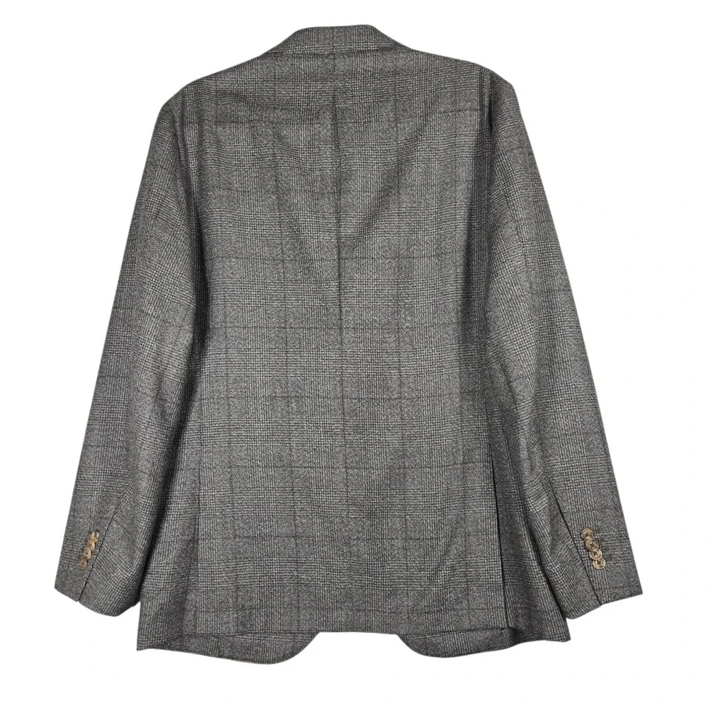 Proper Cloth Sport Coat Mens 42R Gray Glen Check Wool Marlane Extra Fine Merino